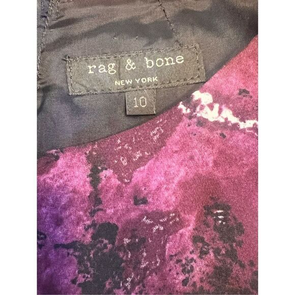 Rag & Bone Leonard Silk Purple Galaxy Print Dress woman’s 10 career office - Picture 8 of 8